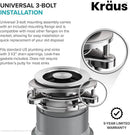 KRAUS® WasteGuard™ High-Speed 1/2 HP Continuous Feed Ultra-Quiet Motor Garbage Disposal with Power Cord and Flange Included and Universal Mount by CozyNest Decor