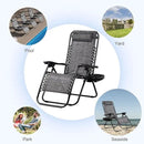 Nazhura Set of 2 Relaxing Recliners Patio Chairs Adjustable Steel Mesh Zero Gravity Lounge Chair Beach Chairs with Pillow and Cup Holder(Grey) by CozyNest Decor