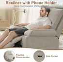 Rocking Chair Nursery Swivel Rocker Recliner with Phone Holder,Nursing Chair for Breastfeeding with Foot Rest,Beige by TinyTreasures Baby Boutique