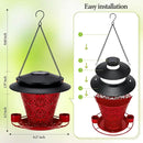 Solar Bird Feeders for Outside Hanging Metal Wild Bird Feeder Solar Lanterns Outdoor Waterproof Garden Decor for Yard red by GreenHaven Gardens