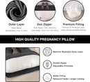 Pregnancy Pillow, Full Body 57 Inch Maternity Pillow with Removable Washable Cover - Sleep Support for Legs, Back, Neck, Shoulder, HIPS, Belly for Pregnent Women, Black Grey Velvet Cover by TinyTreasures Baby Boutique