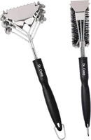 2 PCS Stainless Steel BBQ Grill Brush,BBQ Brush,Grill Scraper, Grill Brush for Outdoot,Grill Cleaning Brush, Barbecue Tool Set with Big Handle for Outdoor Grill by GreenHaven Gardens
