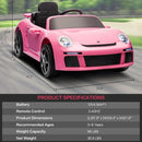 Licensed RUF CTR3 12V Kids Ride On Car with Parent Remote Control, MP3 Player, Battery Powered Electric Toy with 2 Motors, 3 Speeds, LED Lights - Pink by TinyTreasures Baby Boutique