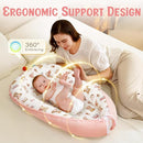 HKAI Baby Lounger – Soft Cotton Infant Floor Seat for Newborn to 24 Months, Portable Baby Essentials for Boys & Girls by TinyTreasures Baby Boutique