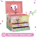 Jewelkeeper Jewelry Box for Girls - 2-Drawer Music Box with Little Queen Ballerina Dancing to Swan Lake, Cute Pink Design, Keepsake Storage for Treasured Accessories - 6.75 x 5.25 x 6 inches by TinyTreasures Baby Boutique