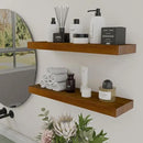 IAE Walnut Floating Wall Shelves 24 inch, Bathroom Shelves Wall Mounted,Invisible Shelves Floating Kitchen Shelves,Wooden Wall Shelves with Brackets for Living Room Wall Mounted,Easy Install,Set of 2 by CozyNest Decor