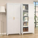 Kitchen Pantry Cabinet,75”White Metal Storage Cabinets with Doors and 4 Adjustable Shelves,Kitchen Cabinet with 2 Gold Handles,Tall Cabinet for Livingroom,Pantry, Bathroom by CozyNest Decor
