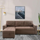 Naomi Home Transform Any Space: Sleeper Sectional Sofa with Convertible Sofa Bed & Inviting Chaise. Find Tranquil Comfort with Stress-Relieving Design & Durable Cushions - Mocha/Velvet by CozyNest Decor