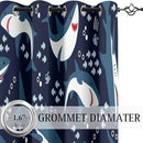 Shark Blackout Curtains 2 Panels 63" Inch Drapes Boys Curtains for Bedroom Cute Ocean Life Themed Grommet Top Thermal Insulated Boys Room Curtains for Nursery, Navy Blue, 82" x 63" by TinyTreasures Baby Boutique