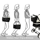 TOPDesign Universal Baby Stroller Organizer, Stroller Caddy with Heightened Insulated Cup Holders & Non-Slip Secure Hooks Accessories, Fits Most Strollers, Machine Washable (Black) by TinyTreasures Baby Boutique