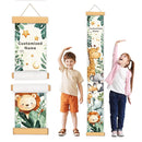 Personalized Name Growth Chart Wall Decor for Kids – Canvas Removable Height Chart Measuring Ruler 59" x 7.9" (Cute Animals) by TinyTreasures Baby Boutique