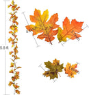 Lvydec 2 Pack Fall Maple Leaf Garland - 5.9ft/Piece Artificial Fall Foliage Garland Thanksgiving Decor for Home Wedding Party Christmas (Yellow) by CozyNest Decor