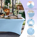 ABCCANOPY 6 FT Spandex Table Cover Stretch Fitted Wrinkle Resistant Tablecloth Reuse for Rectangular Folding Table Patry Event Wedding Banquet Protector Sky Blue by CozyNest Decor