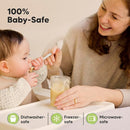 KeaBabies 4pk 8oz & 4pk 4oz Glass Baby Food Containers with Lids - Leak-Proof, Microwavable Small Glass Jars,Baby Purees & Toddler Snack Storage Containers,BPA-Free,Dishwasher & Freezer Safe(Roseate) by TinyTreasures Baby Boutique