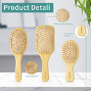 Bamboo Hair Brush and Comb Set for Women Men and Kids,Natural Bamboo wood Wide-tooth brush and tail comb - Paddle Detangling Brush for Wet Dry Curly Hair by TinyTreasures Baby Boutique