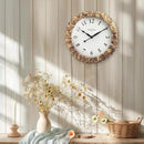 Presentime & Co. Farmhouse Series, Rustic Woven Clock, 14 inch, Natural Woven Water Hyacinth/Sea Grass. Wall Sculpture, Wall Art and Timepiece for Home Decoration/Decoration/Farmhouse Décor by CozyNest Decor