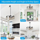 XINGQI Modern Black Chandelier 6-Light Pendant Lighting Fixture with Metal Shade 24" Height Adjustable for Dining Room Living Room Bedroom by CozyNest Decor