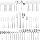 KINGSTONE Silverware Set with Serving Utensils, 65-Piece Forged Flatware Set Cutlery Set Premium Stainless Steel, Service for 12, for Kitchen, Home, Wedding, Party, Mirror Polished and Dishwasher Safe by CozyNest Decor