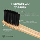 Greenzla Bamboo Toothbrushes, Wooden Toothbrush Set with Soft Bristles, Includes Travel Case and Charcoal Dental Floss, 4 Pack by CozyNest Decor