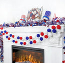 TBD Decor 3pk 4th of July Decorations Patriotic Red White Blue Pom Pom Garland 20FT 4cm Large Felt Ball Garland for Independence Day,Party Home Supplies Decorations by CozyNest Decor
