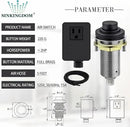SinkTop Air Switch Kit (Long Full Brass Button) for Garbage Disposal, Cordless Matte Black by CozyNest Decor