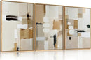 Large Abstract Beige Framed Canvas Wall Art Set, Neutral Textures Wall Decor, Warm Minimalist Shapes Wall Painting, Modern Neutral Art Prints for Living Room, Bedroom, Office - 16"X24"X3 by CozyNest Decor