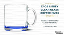 Libbey Clear Glass Coffee Mugs 13 oz. Set of 10, Bulk Pack - Perfect for Coffee, Tea, Espresso, Hot Cocoa, Other Beverages - Blue Bottom by TinyTreasures Baby Boutique