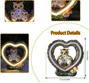 Solar Owl Garden Statue, Outdoor Waterproof Handmade Resin Statue,Garden Sculpture with Solar LED Lights, Warm Owl Statue Decoration, Suitable for Roads, Yards, lawns (Warm Owl Family) by GreenHaven Gardens