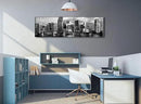 DJSYLIFE Miami Skyline Wall Art Decor Panoramic Cityscape Picture Modern USA City Night View Canvas Prints for Bedroom Office Living Room Decoration Stretched and Framed Ready to Hang 13.8"x47.3" by CozyNest Decor
