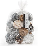 ANDALUCA Decorative Balls Bag Bowl Filler Home Decor (Silver Pinecone) by CozyNest Decor