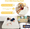 COMAX Kids Bean Bag Chair Turn into Beanbag Bed, Toddler Bean Chair Corduroy for Girl Boy Sleeping, Lazy Children Bean Bags with Filler, Convertible Child Floor Mattress, Beige by TinyTreasures Baby Boutique