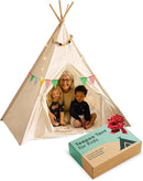 PlayVibe Kids Teepee Canopy - Baby & Toddler Play Shelter with LED Star Lights, Cozy Reading Nook, Party Canvas for Indoor Outdoor Fun - Tent for Kids - Play Tent by TinyTreasures Baby Boutique
