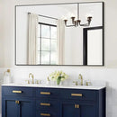 Black Bathroom Mirror, 48"X36" Rectangle Mirrors for Wall Metal Frame, Modern Vanity Wall Mirror for Bathroom Living Room, Entryway Hangs Horizontal or Vertical by CozyNest Decor
