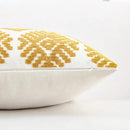 HWY 50 Mustard Yellow Decorative Throw Pillow Covers 18x18 Inch, Pack of 2 Embroidered Cotton Farmhouse Cushion Cover Pillow Case for Sofa Couch Living Room Bed Bedroon, Modern Diamond Geometric by CozyNest Decor