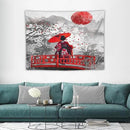 Japanese Red Geisha Tapestry Asian Cherry Blossom Red Sun Traditional Kimono Folk Tapestries Home Decor for Living Room Bedroom Apartment Farmhouse Dorm 40"x30" by CozyNest Decor