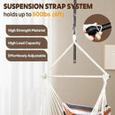 Chihee Hammock Chair Hanging Chair with Foot Rest 2 Cushions Max 500lbs Robust Metal Spreader Bar Collapsible Easy Storage Soft Cotton Swing Chair Strong Strap Iron Carabiner Side Pocket Included by GreenHaven Gardens