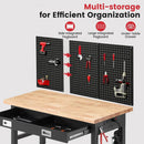 Work Bench for Garage 48 x 24 Inch Adjustable Height Workbenches with Drawers Heavy Duty Rubberwood Tabletop Work Table with Pegboard, Power Outlets for Office Home Commercial by GreenHaven Gardens