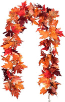 DearHouse 2 Pack Fall Garland Maple Leaf, 5.9Ft/Piece Hanging Vine Garland Artificial Autumn Foliage Garland Thanksgiving Decor for Home Wedding Fireplace Party Christmas (Red) by CozyNest Decor