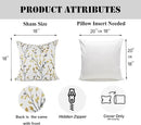 YOUR SMILE Classical Embroidery Jacquard Yellow/Gold Square Decorative Throw Pillow Case Cushion Cover 18x18 inch by CozyNest Decor