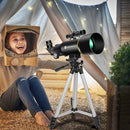 Telescopes, Telescope for Kids and Adults Beginners, 70mm Aperture 400mm Focus Length Refractor Travel Telescope with AZ Mount for Observe The Moon and Landscape-Black by TinyTreasures Baby Boutique