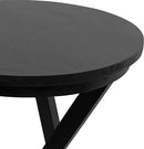 Kate and Laurel Aja Modern Side Table, 15 x 15 x 23, Black, Decorative Modern Geometric Wood Bedroom Nightstand Table with Round Tabletop and Unique Slanted Legs by CozyNest Decor