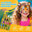 Face Painting Kit for Kids - 42 Colors Washable Face Paint Professional Face Paint Kit, with Brushes, Stencils, Palette, Gems, Crayon, Non-Toxic Body Makeup for Kids Halloween, Party, Birthday by TinyTreasures Baby Boutique