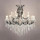 Large Black Crystal Chandelier Light Fixtures, 24 Lights Modern Crystal Chandeliers for Hotel, Lobby, Foyer, Entryway Hall, Staircase High Ceiling 50'' Chandelier 2 Layers by CozyNest Decor