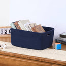 Large Storage Baskets for Organizing, Closet Shelf Baskets for Clothes Blanket Towels, Baby Nursery, Toy Bins Box, Woven Rope Baskets, 17 x 13 x 7.5”, 4 Packs Navy Blue by TinyTreasures Baby Boutique
