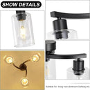 3-Light Modern Farmhouse Black Pendant Lights Kitchen Island, Adjustable Height Contemporary Chandeliers for Dining Room Light Fixture Hanging, Clear Glass Shade by CozyNest Decor