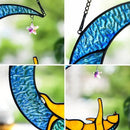 BOXCASA Orange Cat Suncatchers for Windows Hanging,Stained Glass Cat on Moon,Crystal Suncatcher Prism Hanging,Cat Gifts for Women Mom Cat Lovers by GreenHaven Gardens