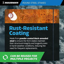 Sandbaggy Round Steel Concrete Form Stakes with Nail Holes - Rust Resistant Coating - Removable, Reusable (5, 3/4 in X 60 in) by CozyNest Decor