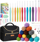 Yarniss Crochet Kits with Yarn,1120 Yards Soft Crochet Skeins, 10 Size Ergonomic Crochet Hooks with Portable Crochet Bag by TinyTreasures Baby Boutique