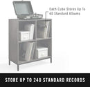 Crosley Furniture Jacobsen Storage Cube Bookcase and Record Player Stand with Vinyl Records Holder, Brown Ash by CozyNest Decor