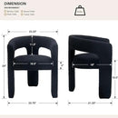 Black Sherpa Dining Chairs Set of 4, Modern Barrel Dining Room Chairs Upholstered Faux Fur Accent Chair with Arms and Round Back for Living Room Kitchen Armchair No Assembly Needed by CozyNest Decor